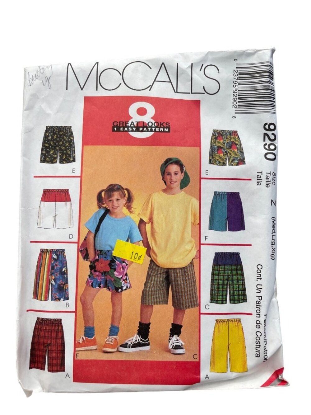 Vintage 90s McCalls 9290 Sewing Pattern Medium-Large-XL Shorts Backpack CUT